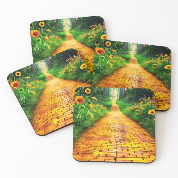 Item preview, Yellow brick road paved by yellow poppies leading to the gate of emerald city designed and sold by EmeraldeaDesign.