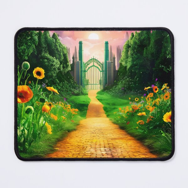 Item preview, Yellow brick road paved by yellow poppies leading to the gate of emerald city designed and sold by EmeraldeaDesign.
