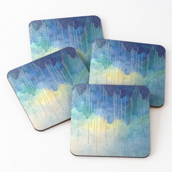 Item preview, Cosmic Rainfall - Abstract Watercolor of Falling Stars and Cosmic Skies designed and sold by solynneart.