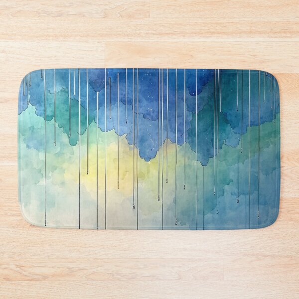 Item preview, Cosmic Rainfall - Abstract Watercolor of Falling Stars and Cosmic Skies designed and sold by solynneart.