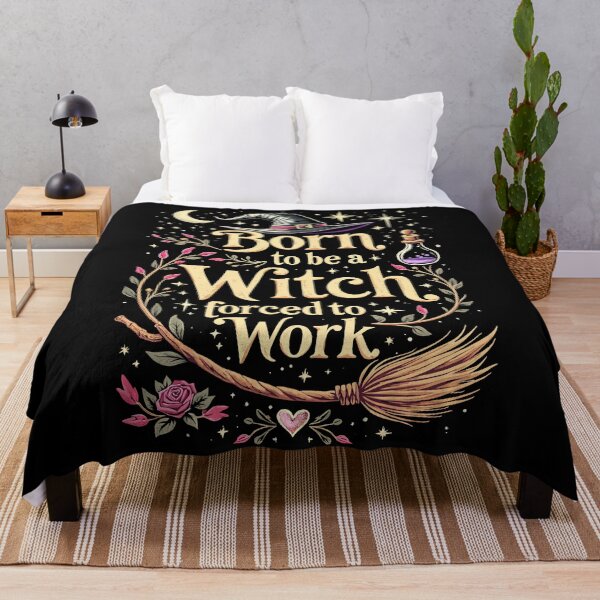 Item preview, Born to be a Witch Forced to Work Magical Halloween designed and sold by Quirky Shirts.