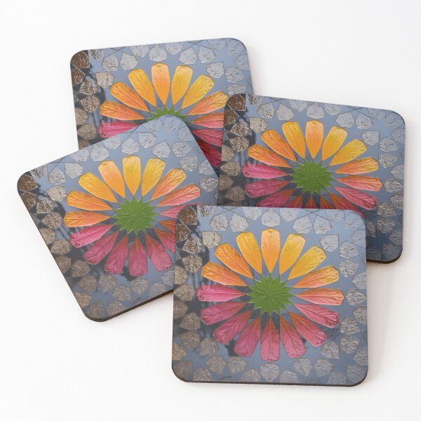 Item preview, Symmetrical flower-like pattern with vibrant colors designed and sold by Girih.