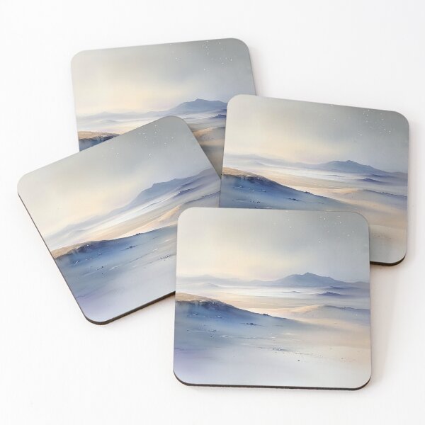 Item preview, Alien Desert Landscape - Minimalist Watercolor of Vast Empty Plains designed and sold by solynneart.