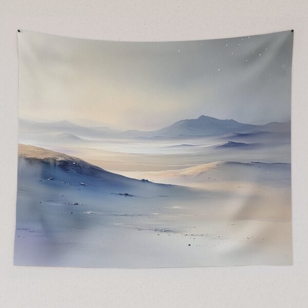 Item preview, Alien Desert Landscape - Minimalist Watercolor of Vast Empty Plains designed and sold by solynneart.