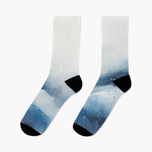Item preview, Misty Peaks - Minimalist Abstract Landscape in Cool Blue Tones designed and sold by solynneart.