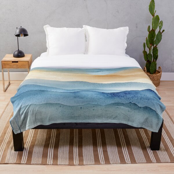 Item preview, Serene Layers - Minimalist Abstract Landscape in Earthy Blue Tones designed and sold by solynneart.
