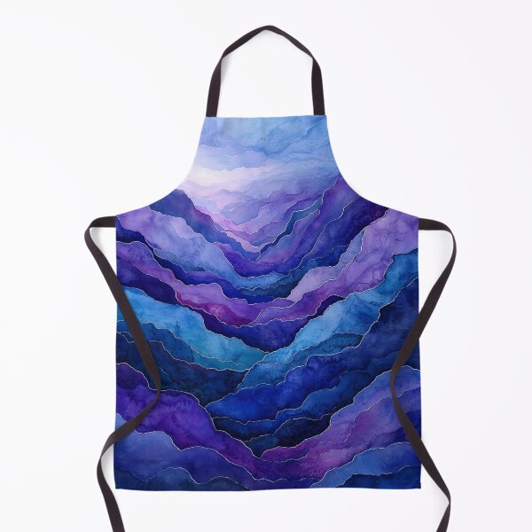 Item preview, Violet Valleys - Abstract Landscape in Rich Blue and Purple Layers designed and sold by solynneart.