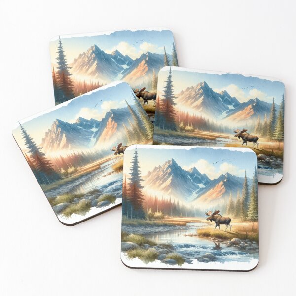 Item preview, Moose Watercolor designed and sold by BeeTheArtCo.