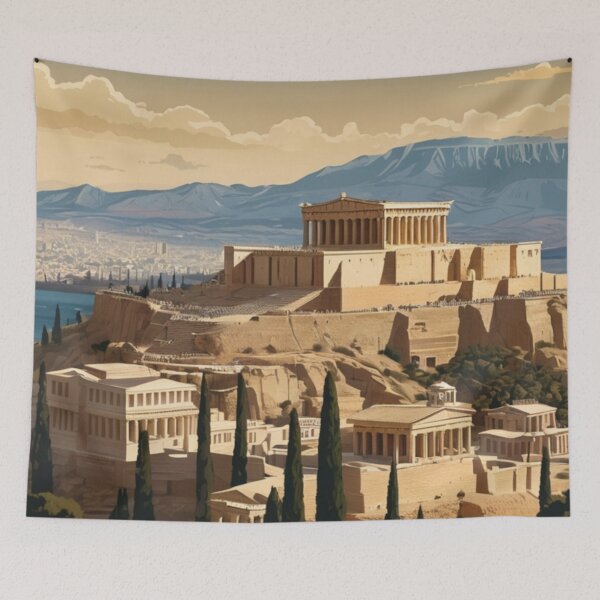 Item preview, 079 Vintage Acropolis, Greece Poster Design designed and sold by Alexis Art Collection.