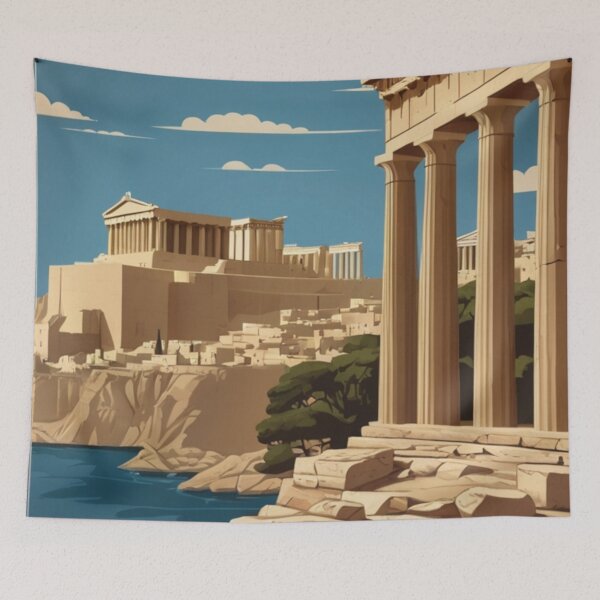 Item preview, 080 Vintage Acropolis, Greece Poster Design designed and sold by Alexis Art Collection.