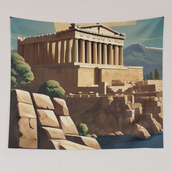 Item preview, 081 Vintage Acropolis, Greece Poster Design designed and sold by Alexis Art Collection.