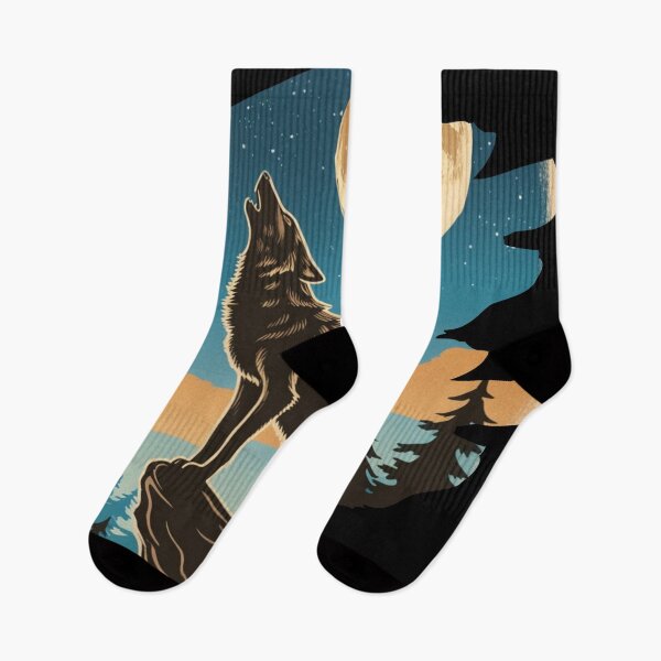 Item preview, wolf and moon retro vintage  designed and sold by SN-art-design.