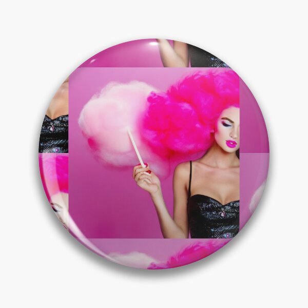Item preview, candyfloss model with pink wig on pink background electroclash pop culture alternative designed and sold by cheekylorns.