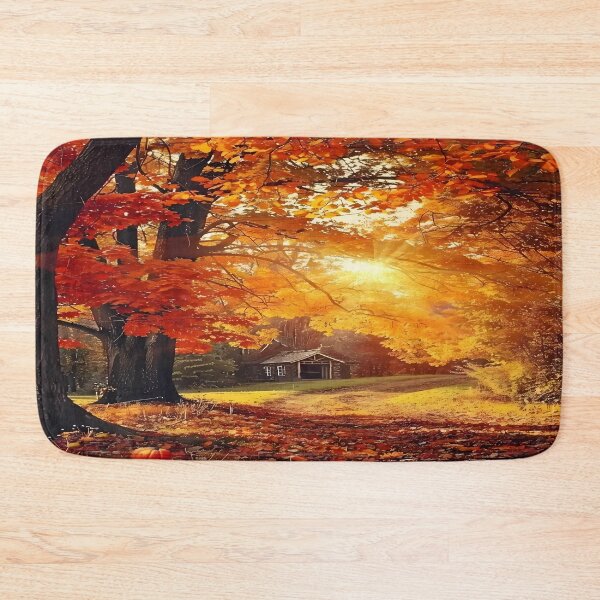 Item preview, Autumn House in a Golden Forest - Fall Landscape designed and sold by Frame & Fold.