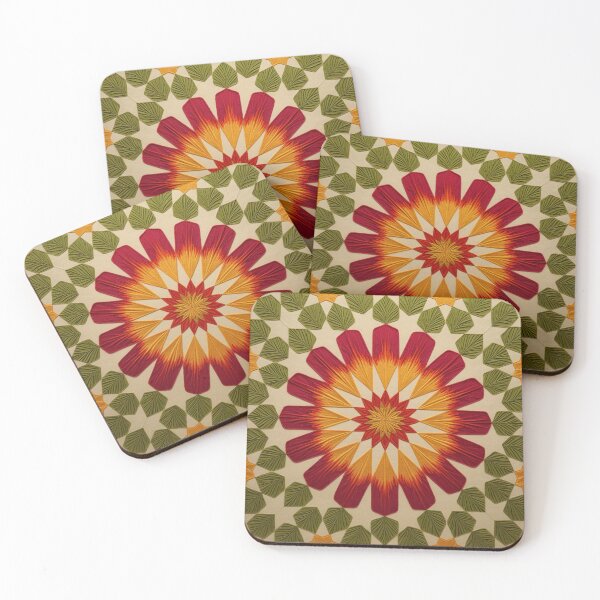 Item preview, Symmetrical quilt pattern with floral design designed and sold by Girih.