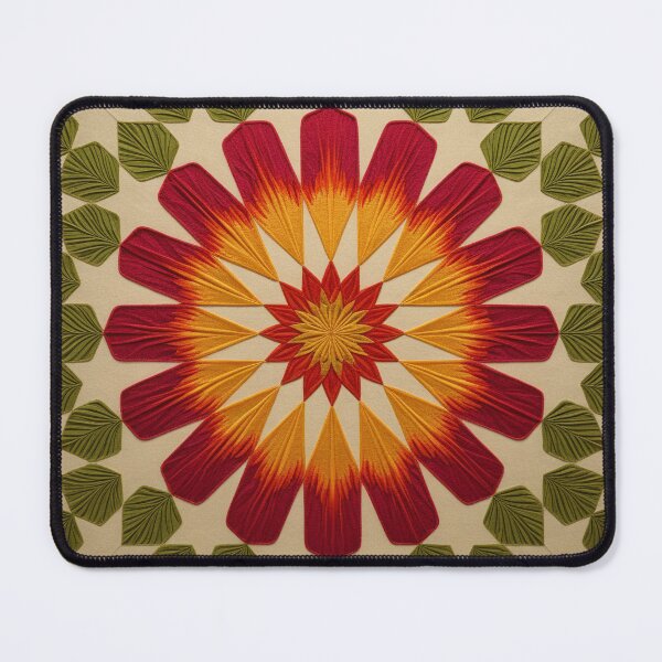 Item preview, Symmetrical quilt pattern with floral design designed and sold by Girih.