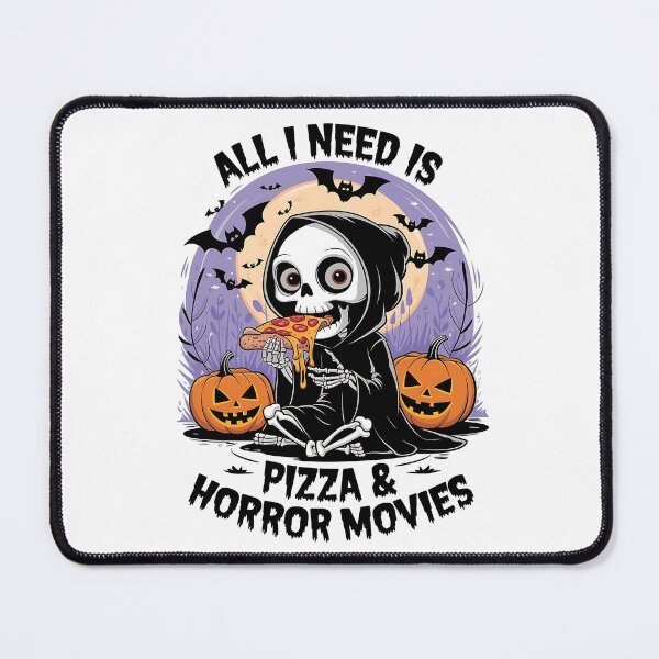 Item preview, All I Need Is Pizza And Horror Movies Cute Skeleton designed and sold by WildPalette-Art.
