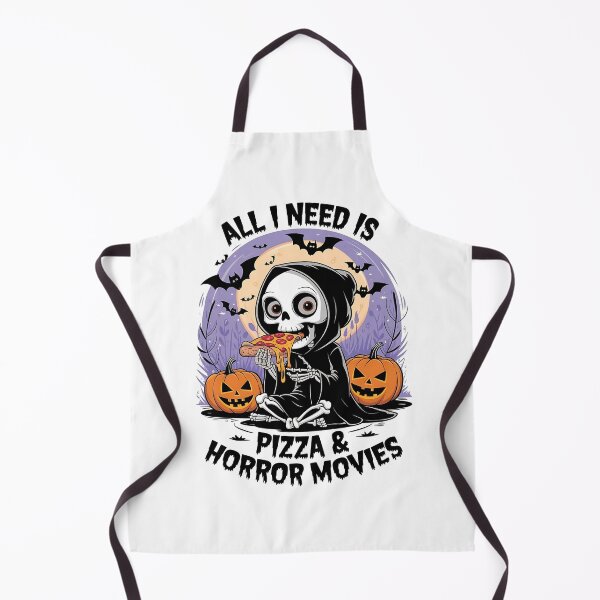 Item preview, All I Need Is Pizza And Horror Movies Cute Skeleton designed and sold by WildPalette-Art.