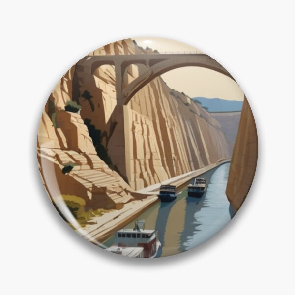 Item preview, 086 Vintage Corinth Canal, Greece Poster Design designed and sold by Alexis Art Collection.