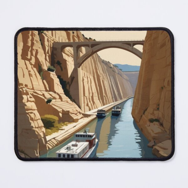 Item preview, 086 Vintage Corinth Canal, Greece Poster Design designed and sold by Alexis Art Collection.