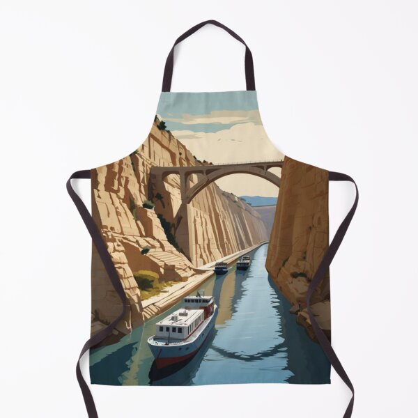 Item preview, 086 Vintage Corinth Canal, Greece Poster Design designed and sold by Alexis Art Collection.