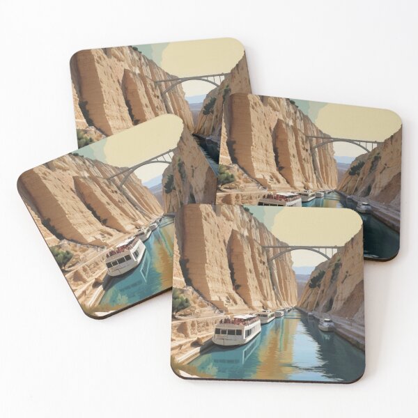 Item preview, 087 Vintage Corinth Canal, Greece Poster Design designed and sold by Alexis Art Collection.