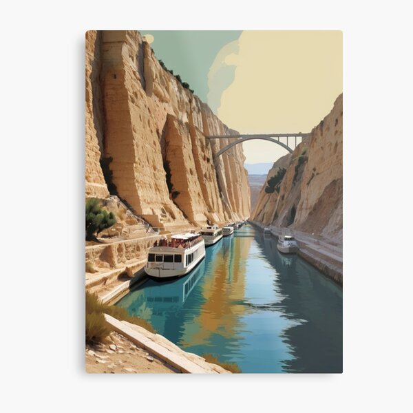 Item preview, 087 Vintage Corinth Canal, Greece Poster Design designed and sold by Alexis Art Collection.