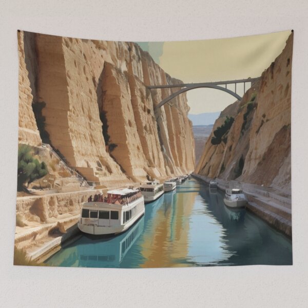 Item preview, 087 Vintage Corinth Canal, Greece Poster Design designed and sold by Alexis Art Collection.