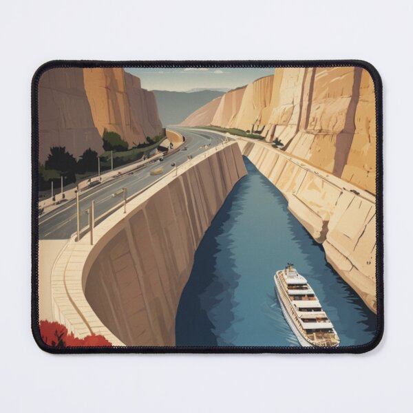 Item preview, 088 Vintage Corinth Canal, Greece Poster Design designed and sold by Alexis Art Collection.