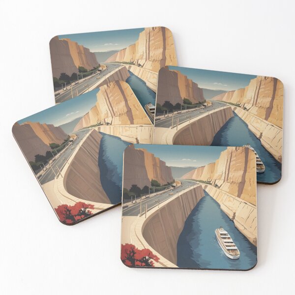 Item preview, 088 Vintage Corinth Canal, Greece Poster Design designed and sold by Alexis Art Collection.