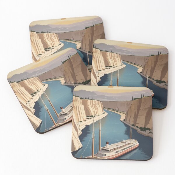 Item preview, 089 Vintage Corinth Canal, Greece Poster Design designed and sold by Alexis Art Collection.
