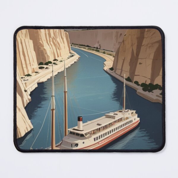Item preview, 089 Vintage Corinth Canal, Greece Poster Design designed and sold by Alexis Art Collection.