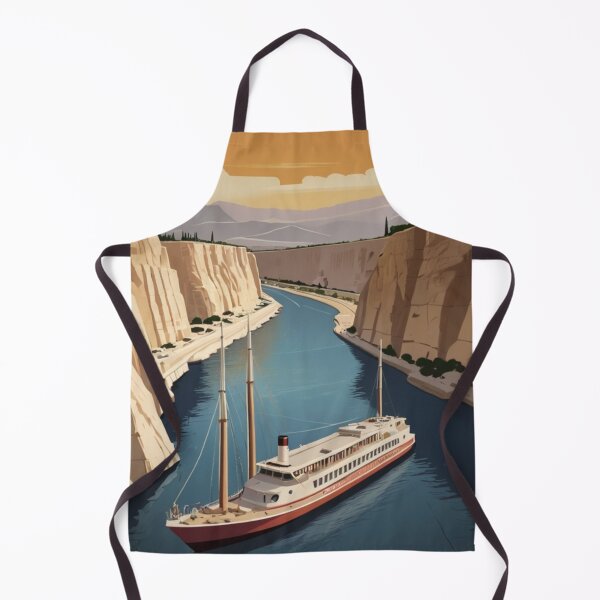 Item preview, 089 Vintage Corinth Canal, Greece Poster Design designed and sold by Alexis Art Collection.