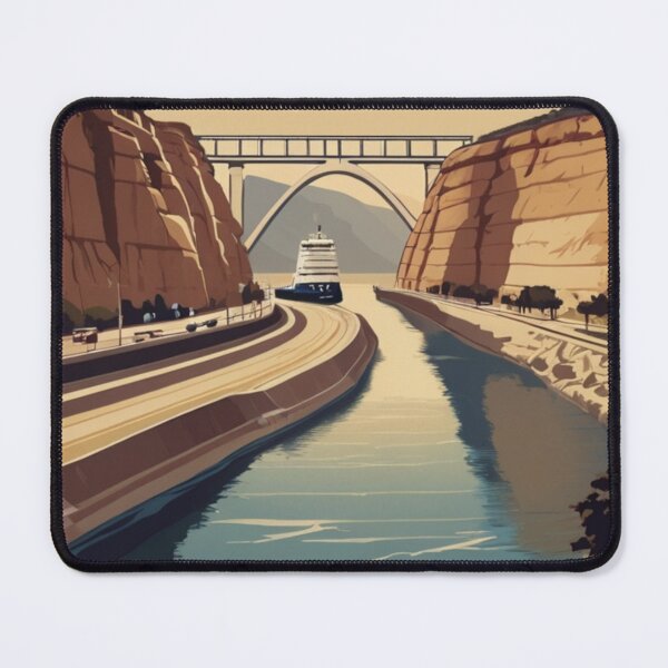Item preview, 090 Vintage Corinth Canal, Greece Poster Design designed and sold by Alexis Art Collection.