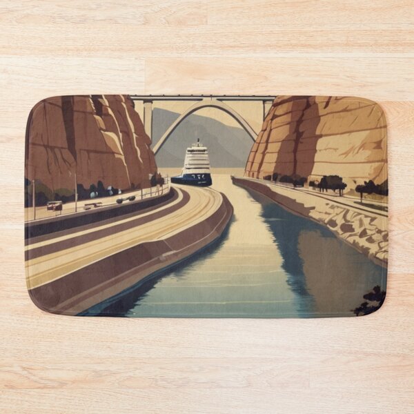 Item preview, 090 Vintage Corinth Canal, Greece Poster Design designed and sold by Alexis Art Collection.