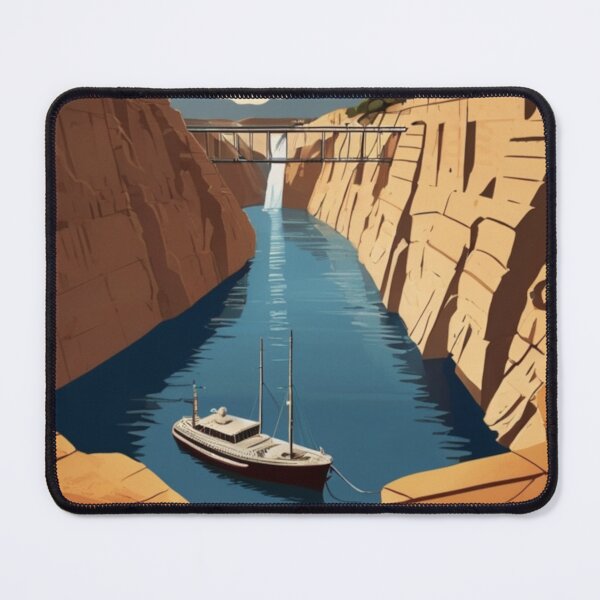 Item preview, 091 Vintage Corinth Canal, Greece Poster Design designed and sold by Alexis Art Collection.