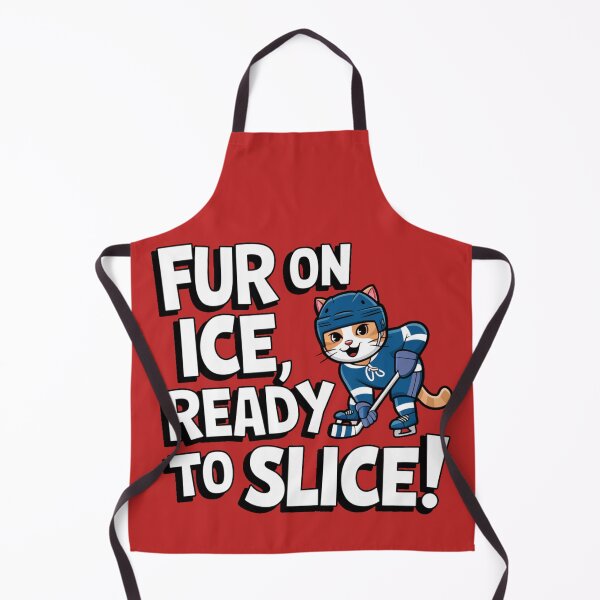 Item preview, Fur on ice, ready to slice / Cat wearing a hockey suit and holding hockey stick designed and sold by LostForSpace.