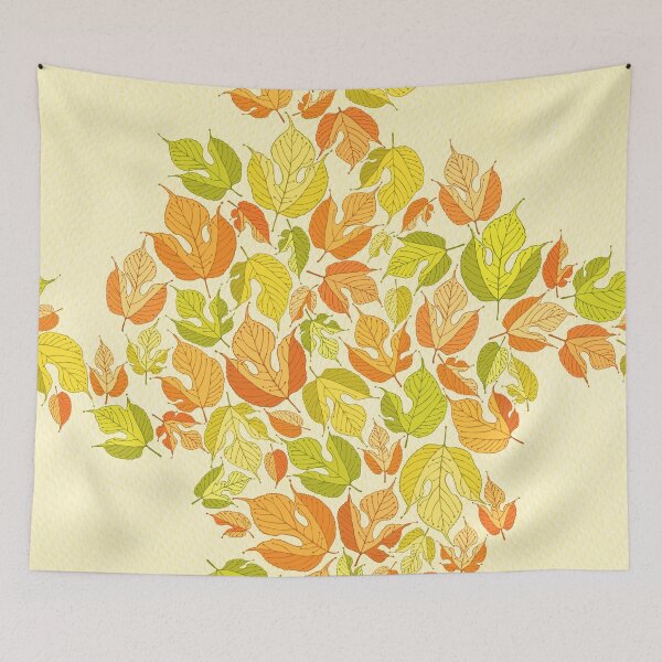 Item preview, Colorful Fall Hand Drawn Stylized Mulberry Leaves Pattern designed and sold by schorrnuff.