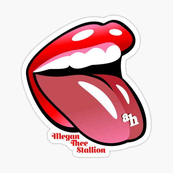 Megan Thee Stallion Rolling Stones style Sticker