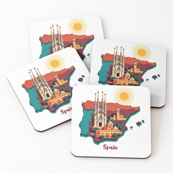 Item preview, Spain Map Unique Design Gift For Travelers designed and sold by UniqueDuoDesign.