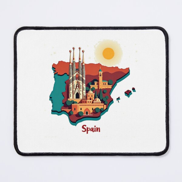 Item preview, Spain Map Unique Design Gift For Travelers designed and sold by UniqueDuoDesign.