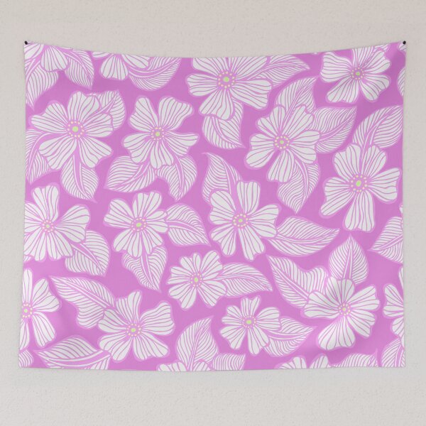 Item preview, Girly Hand Drawn Pretty Pink Flowers Pattern designed and sold by schorrnuff.