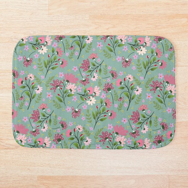 Item preview, Fantasía floral sobre verde azulado designed and sold by Sheila McDowell Design.