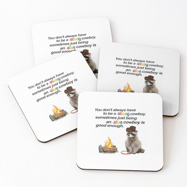 Item preview, Motivational Cowboy raccoon  designed and sold by loveleia.