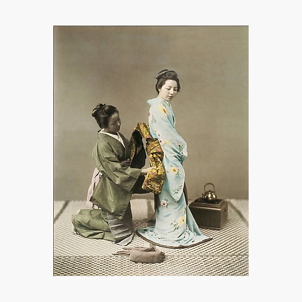 飾り絵　kimono woman Kimono / furisode / coming-of-age ceremony / - Stock