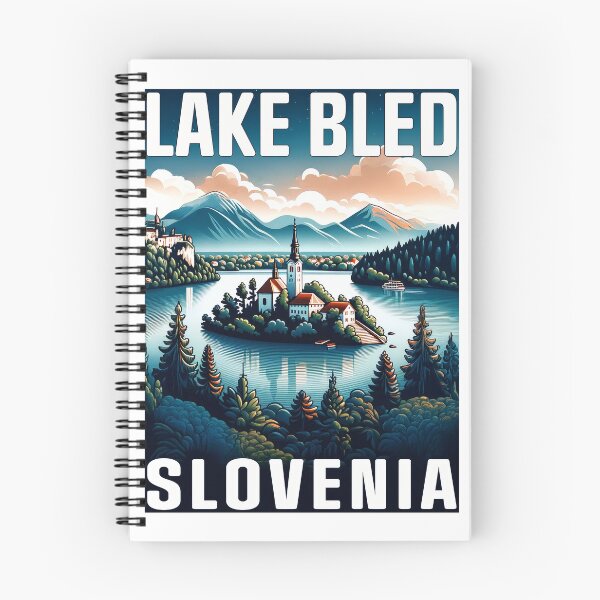 Item preview, Vintage Lake Bled Slovenia - Minimalist Retro Design Travel Poster designed and sold by pod24.