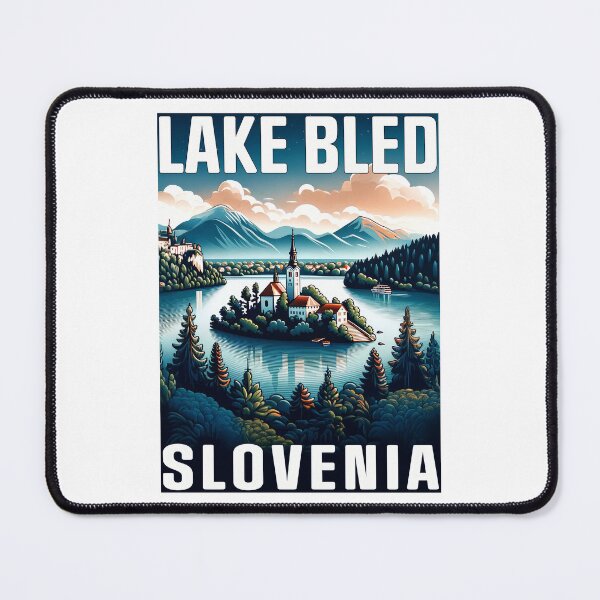 Item preview, Vintage Lake Bled Slovenia - Minimalist Retro Design Travel Poster designed and sold by pod24.