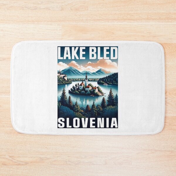 Item preview, Vintage Lake Bled Slovenia - Minimalist Retro Design Travel Poster designed and sold by pod24.