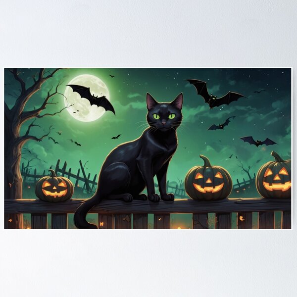 Item preview, Enchanted Black Cat Halloween Design designed and sold by Luna1706.