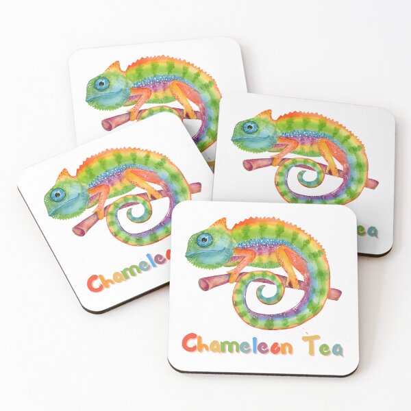 Item preview, Colorful Chameleon Tea Illustration designed and sold by WillandWent.